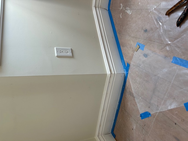Interior water damage, mold restoration complete